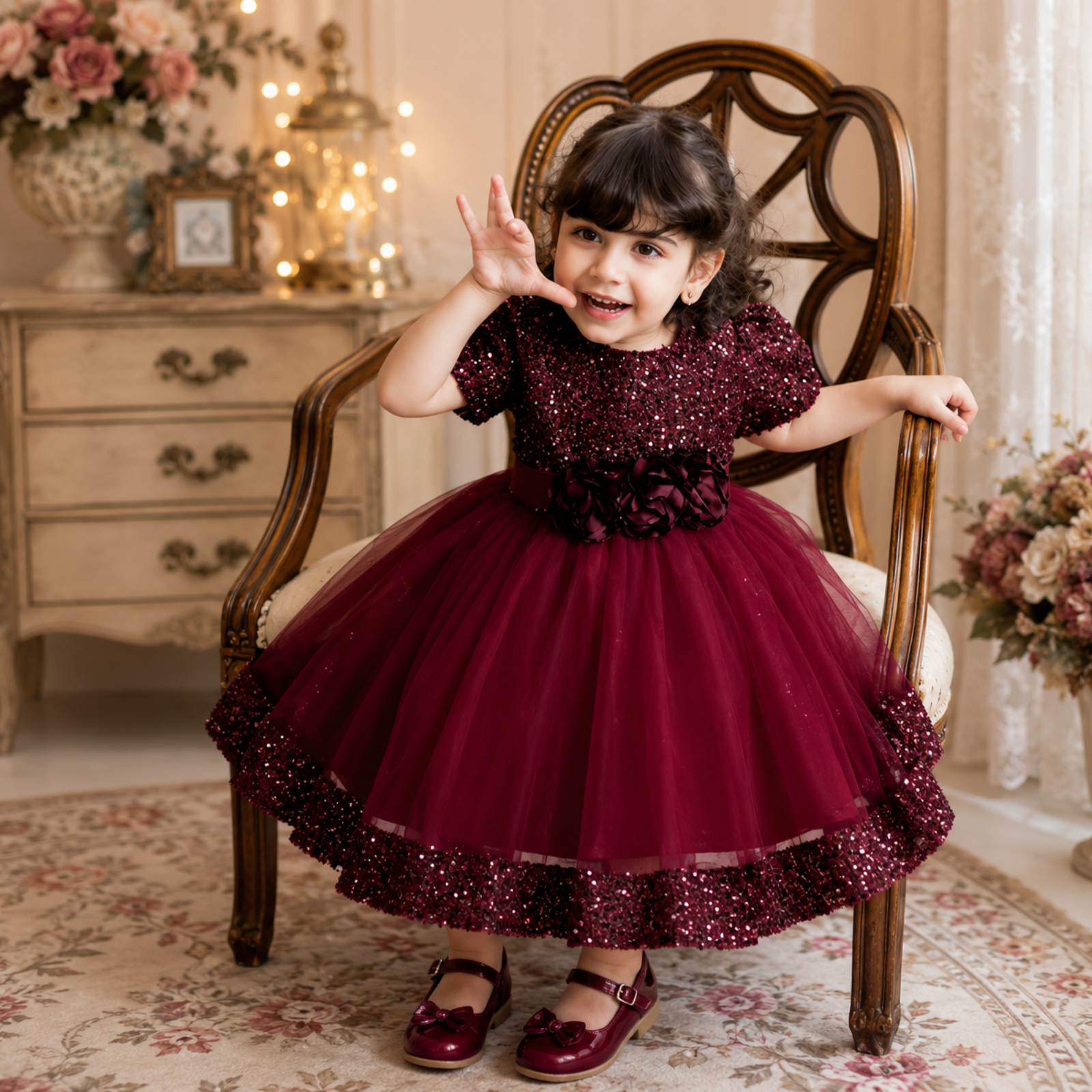 Ruby Royale Princess Dress for Girls | Minilova