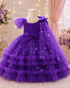 Royal Amethyst Sparkle Gown for Girls | Minilova