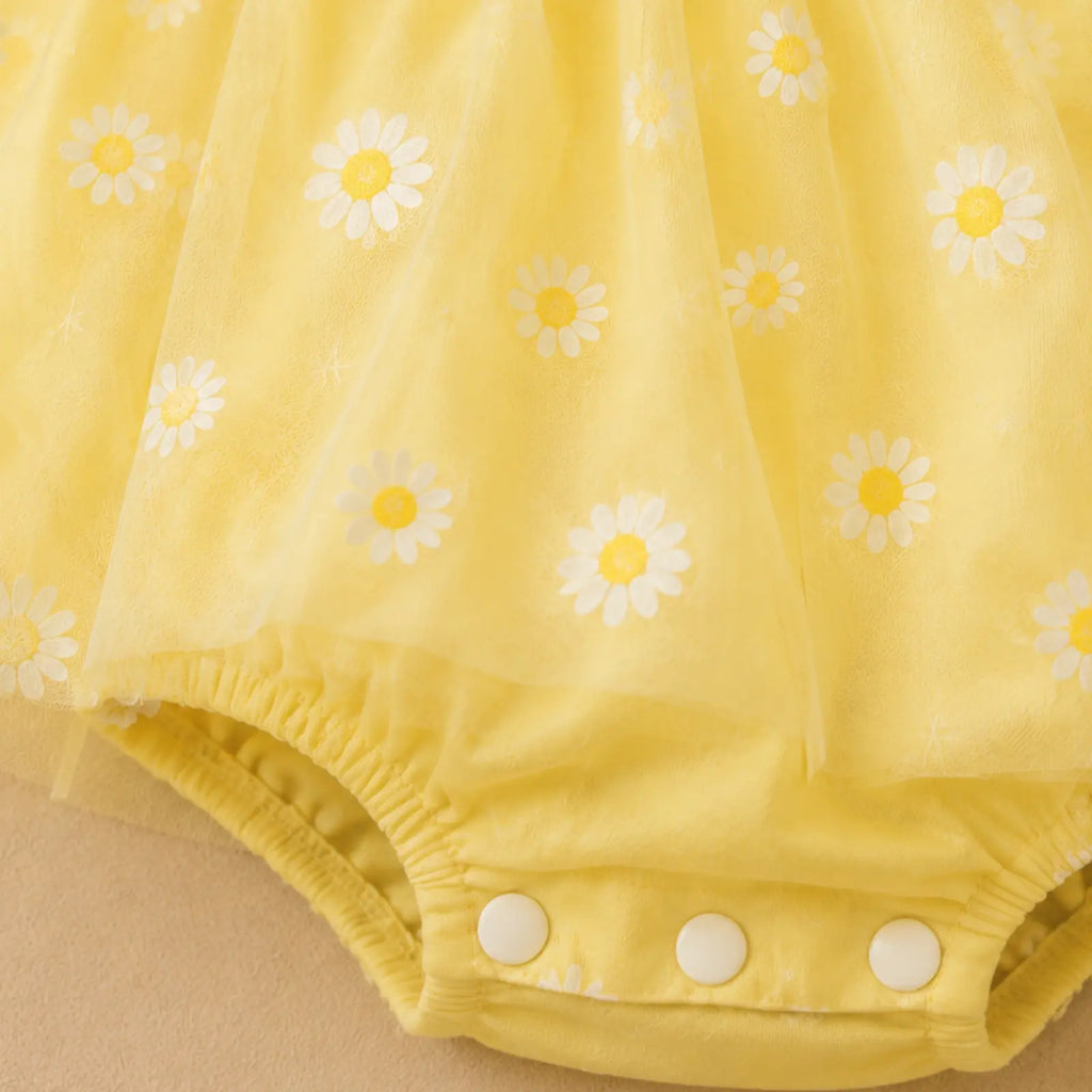 Sunny Daisy Baby Girl Romper Dress with Hat | Minilova
