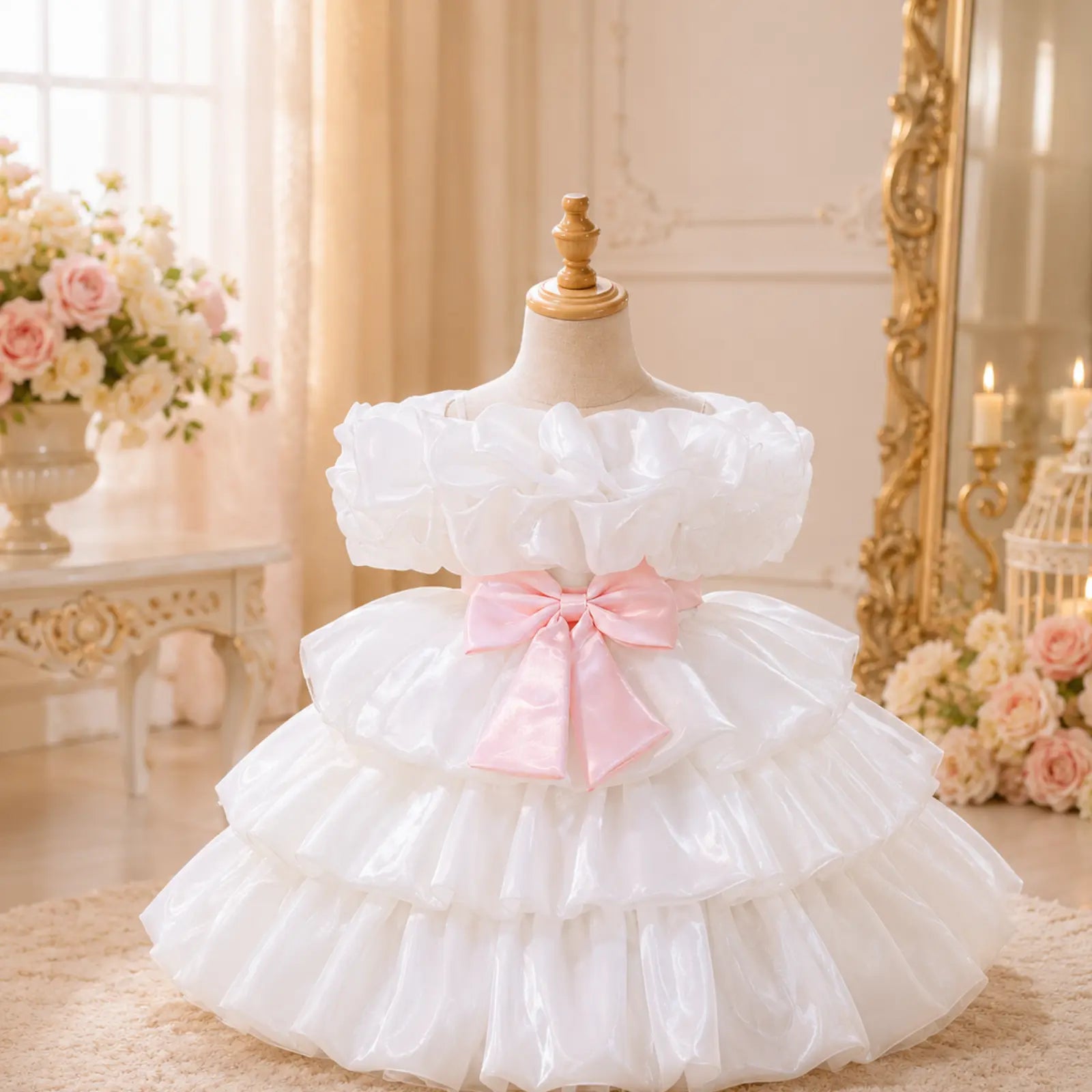 Pearl Princess Off-Shoulder Couture Dress | Minilova