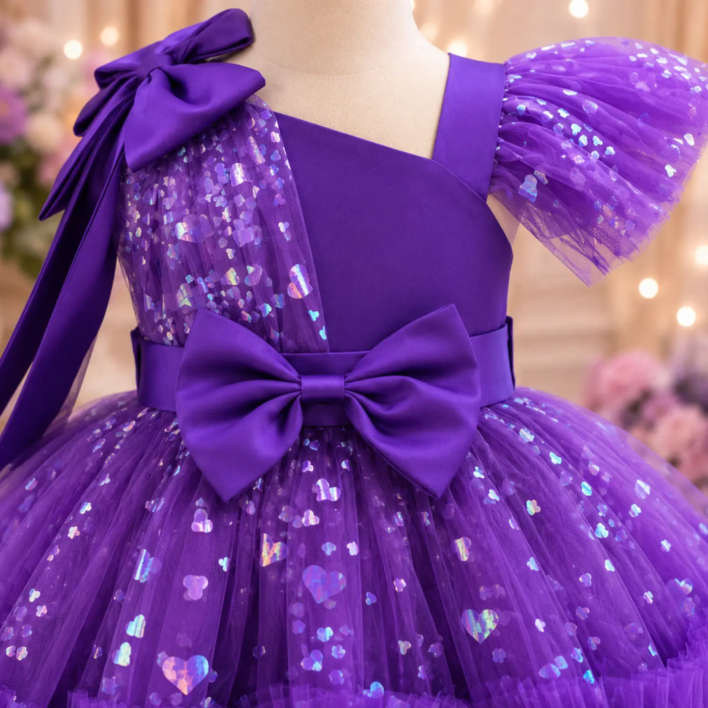 Royal Amethyst Sparkle Gown for Girls | Minilova