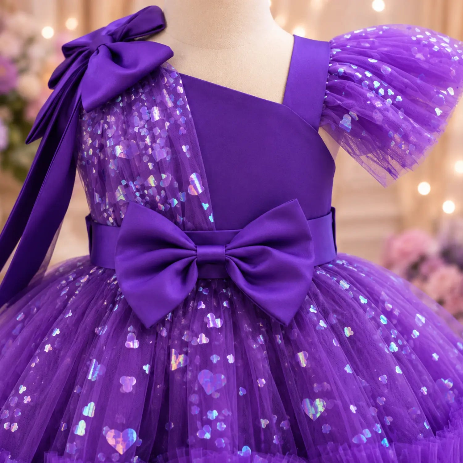 Royal Amethyst Sparkle Gown for Girls | Minilova