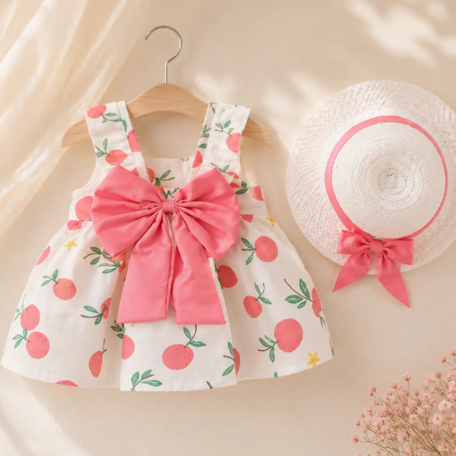 Peach Blossom Bow Dress | Minilova