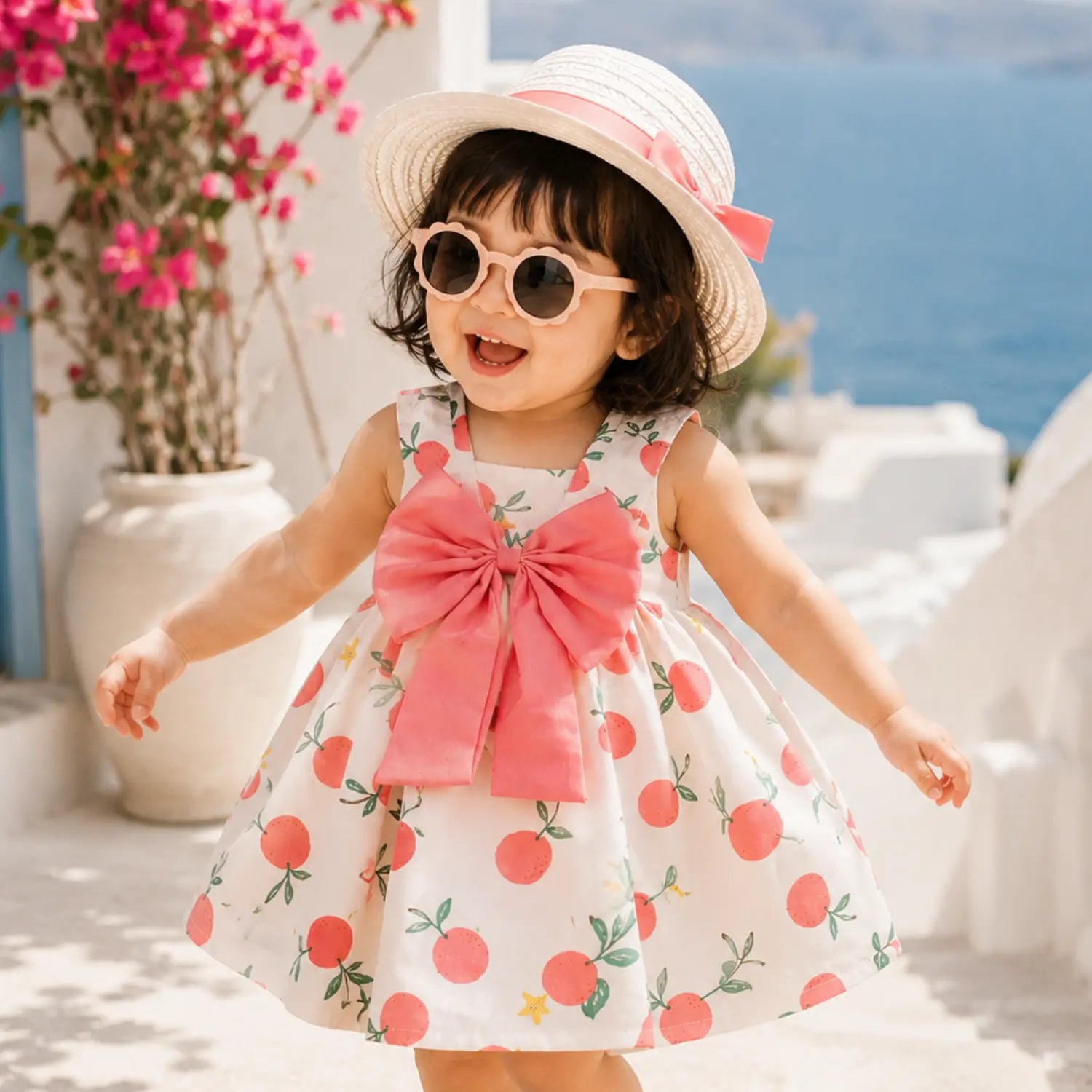 Peach Blossom Bow Dress | Minilova