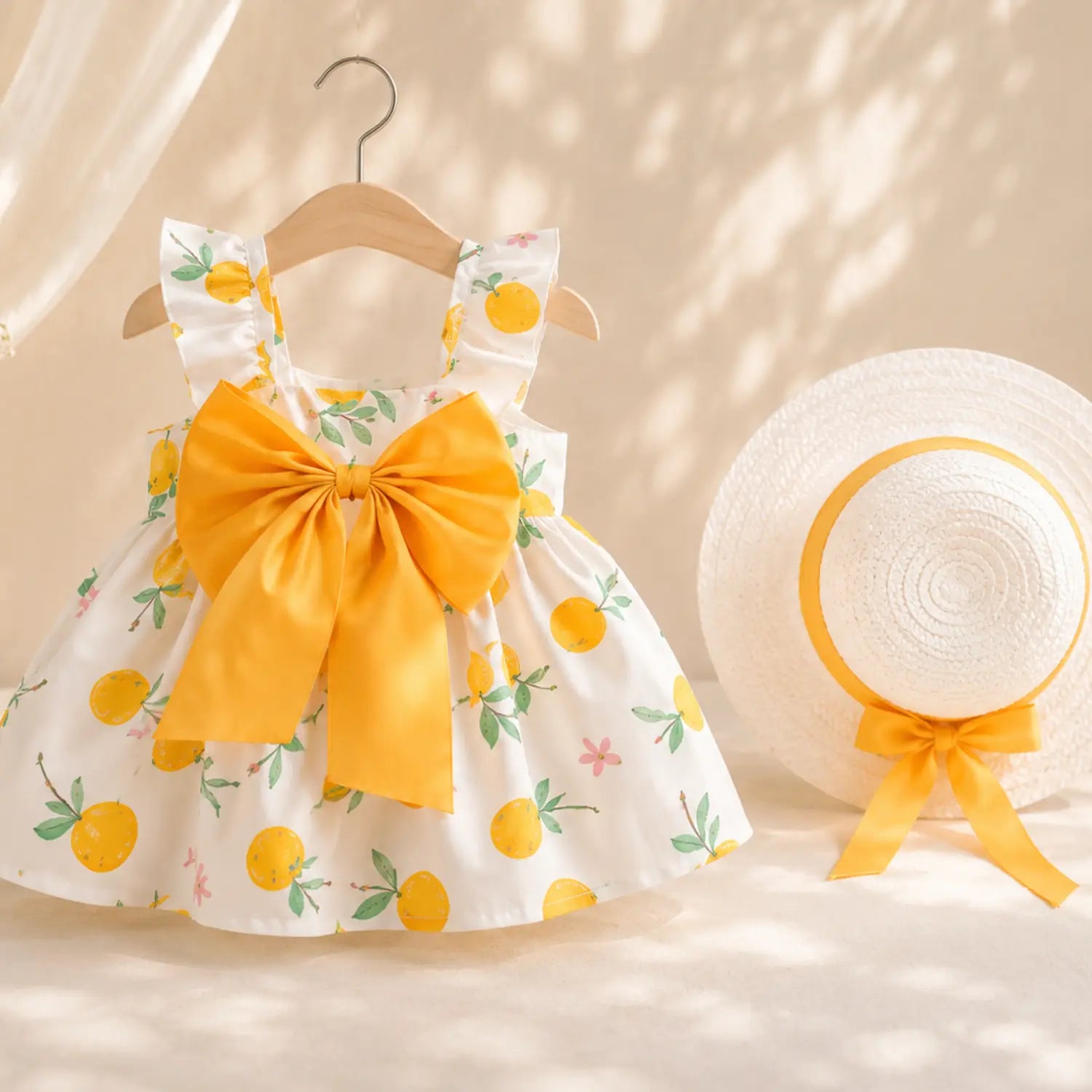 Sunshine Citrus Bow Dress | Minilova