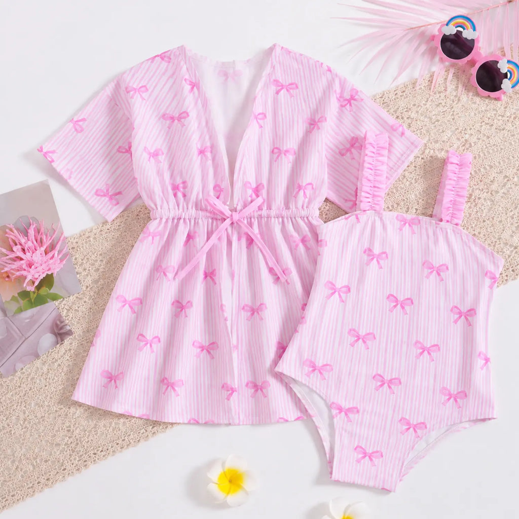 Flamingo Breeze Swim Set for Girls | Cover-Up Dress & Swimsuit