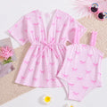 Flamingo Breeze Swim Set for Girls | Cover-Up Dress & Swimsuit
