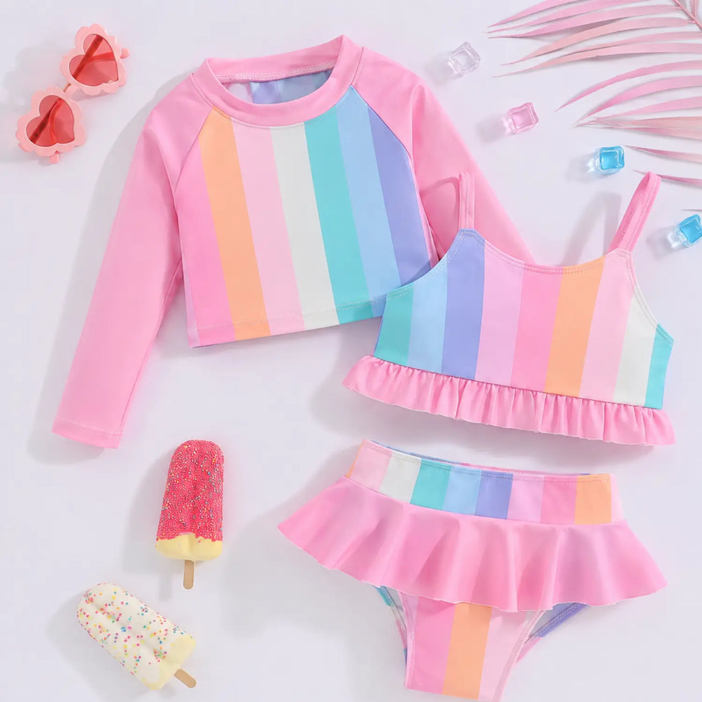 Rainbow Sorbet 3-Piece Swim Set | Minilova
