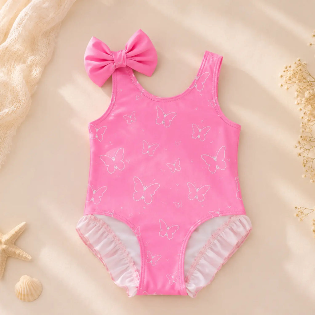 Pink Butterfly Bow Swimsuit | Minilova