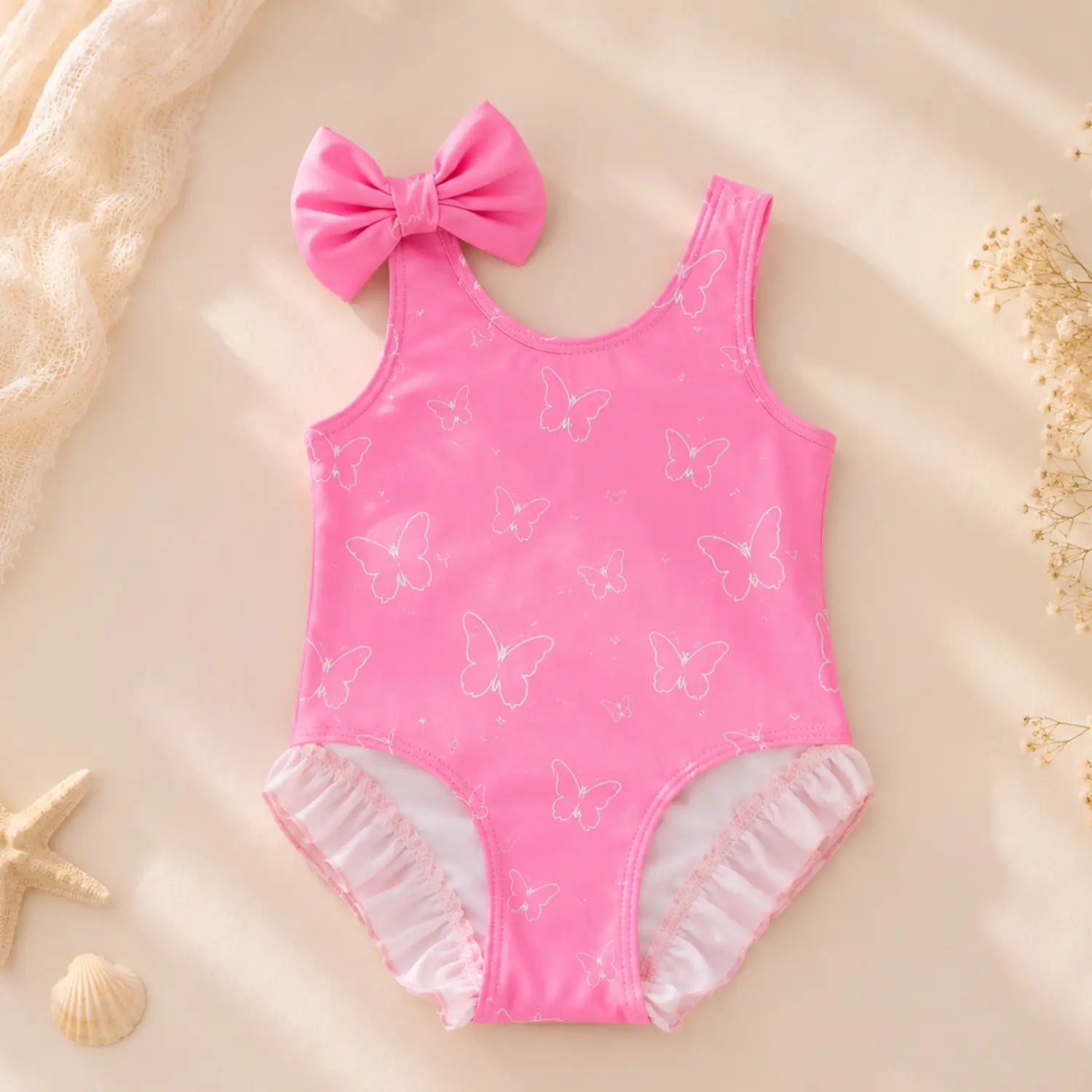 Pink Butterfly Bow Swimsuit | Minilova