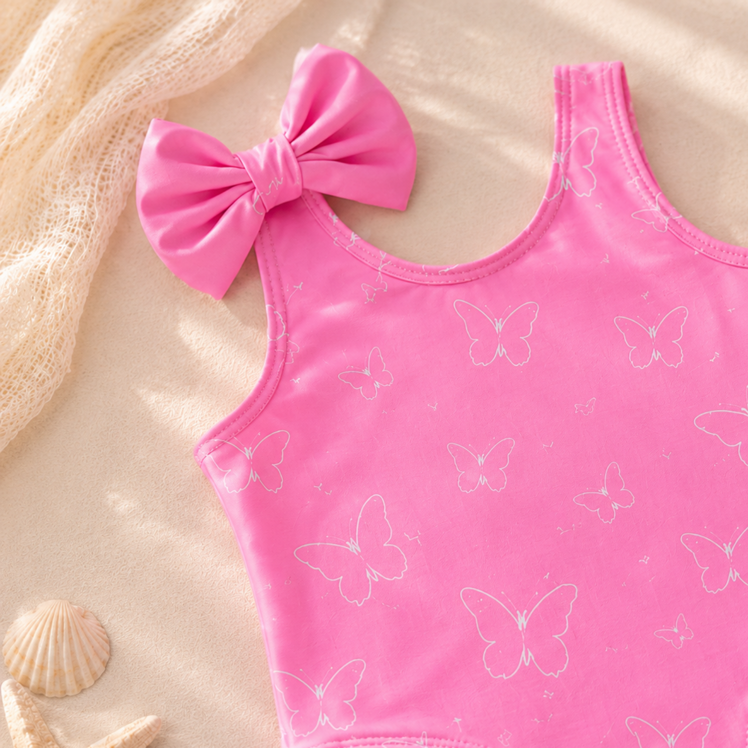 Pink Butterfly Bow Swimsuit | Minilova