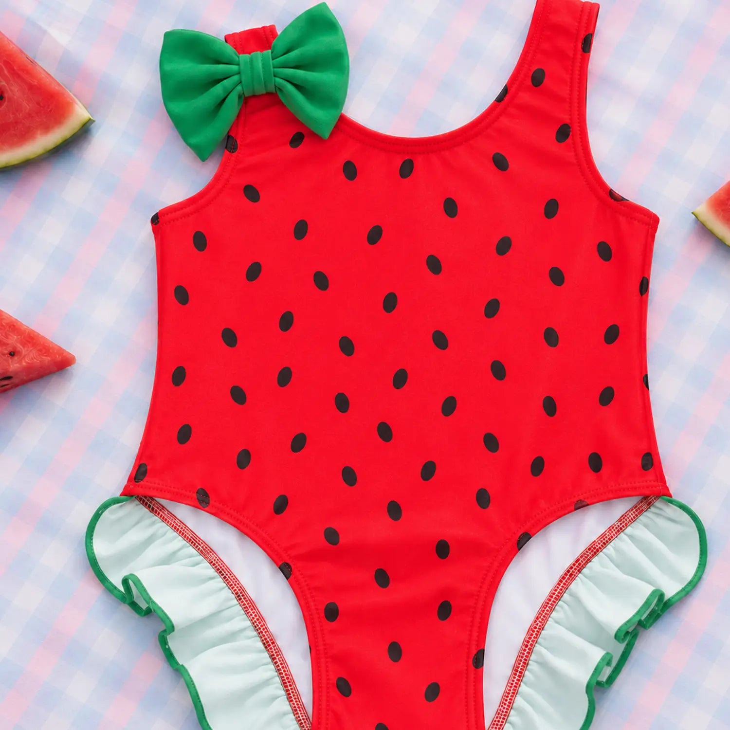 Watermelon Splash Bow Swimsuit | Minilova