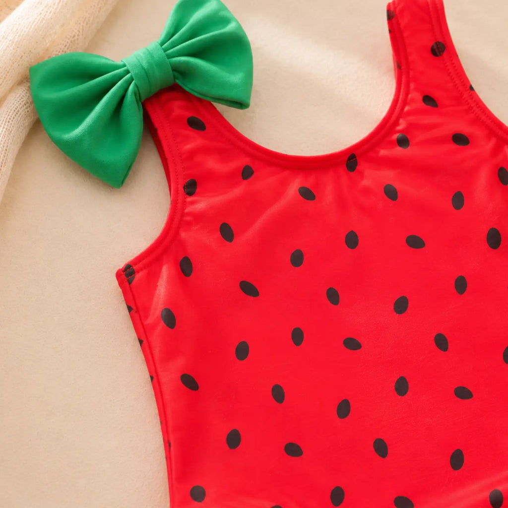 Watermelon Splash Bow Swimsuit | Minilova
