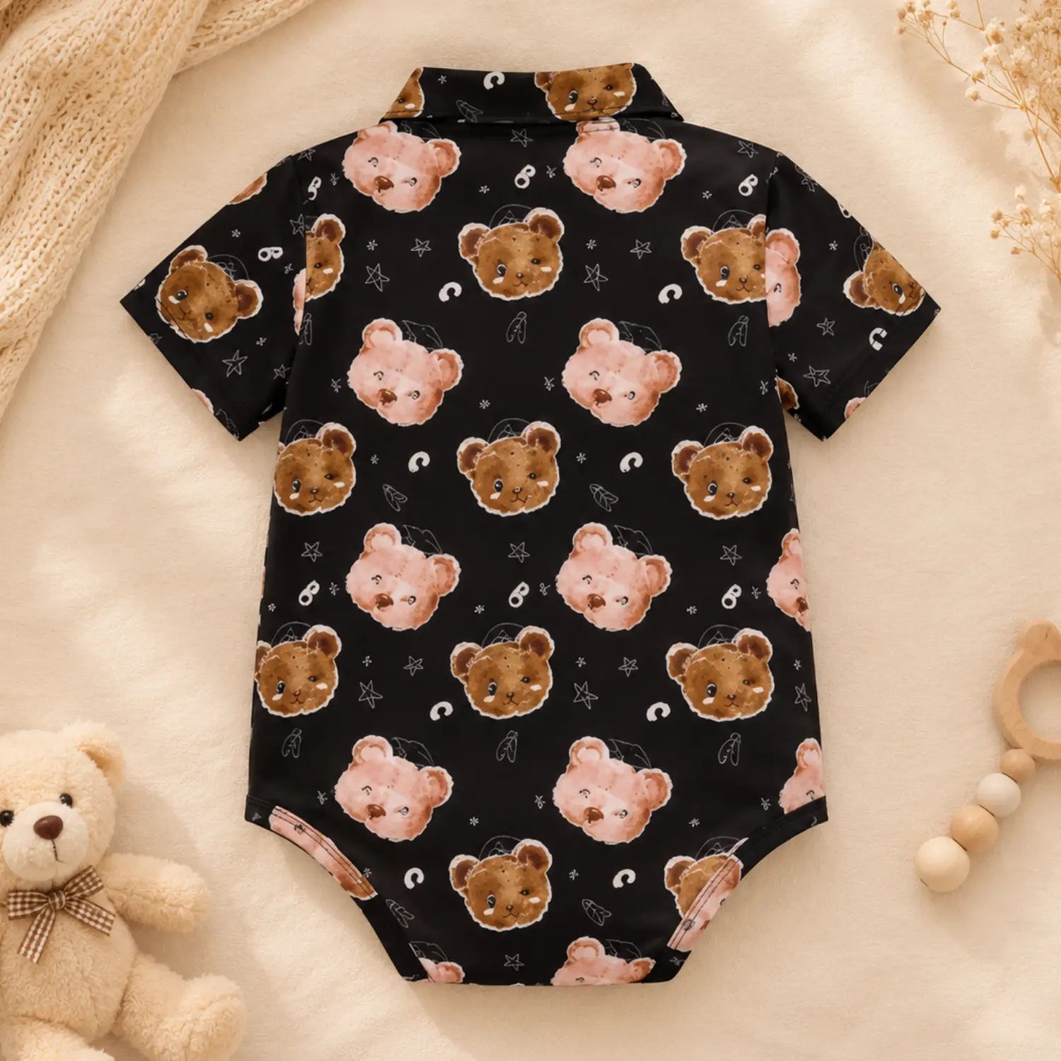 Little Teddy Polo Bubble Romper Set | Minilova