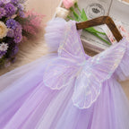 Butterfly  Whimsy Princess Dress for Girls – Purple Birthday Party Dress