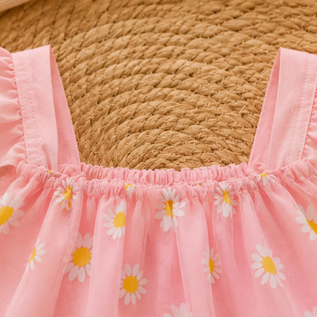 Sunny Daisy Baby Girl Romper Dress with Hat | Minilova