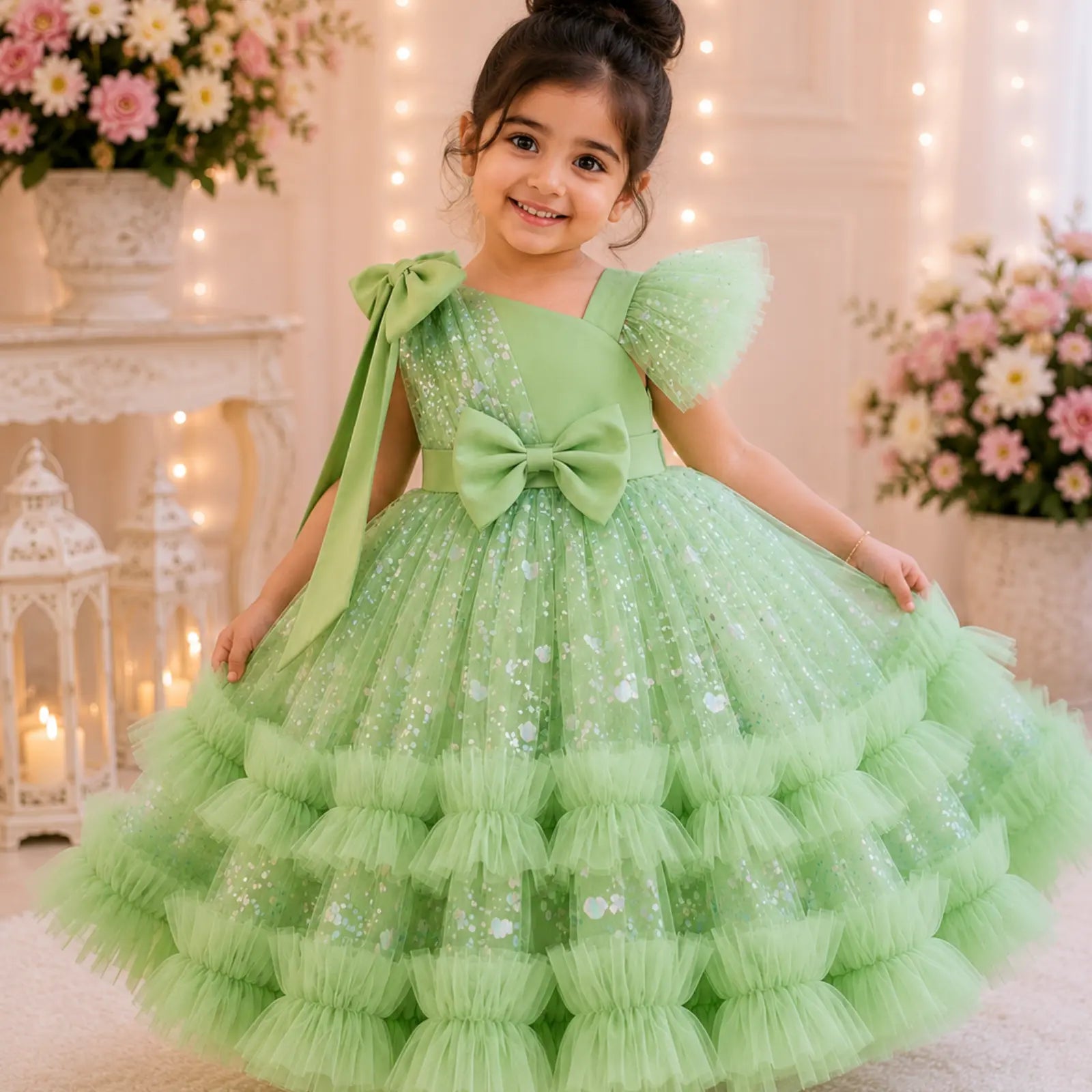 Royal Amethyst Sparkle Gown for Girls | Minilova