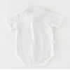 Elegant Baby Boy/Toddler White Shirt Romper with Navy Bow Tie | Minilova