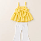 Summer Sorbet Yellow Bow Set for Girls – Cute Summer Outfit Set