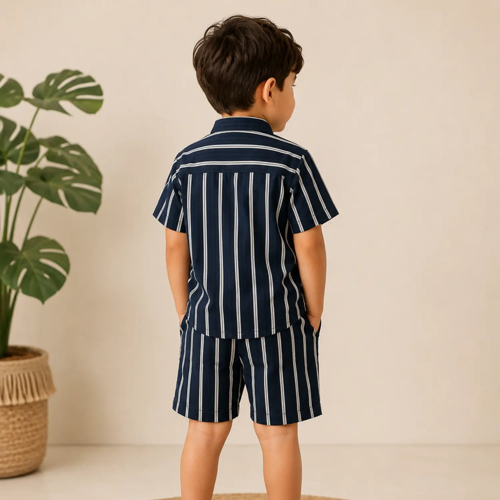 Midnight Voyager Stripe Co-ord Set | Minilova