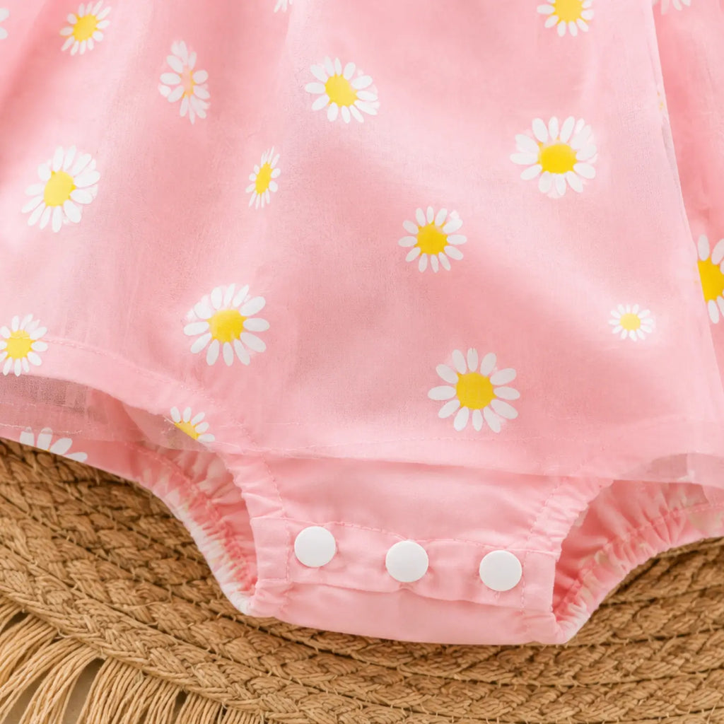 Sunny Daisy Baby Girl Romper Dress with Hat | Minilova