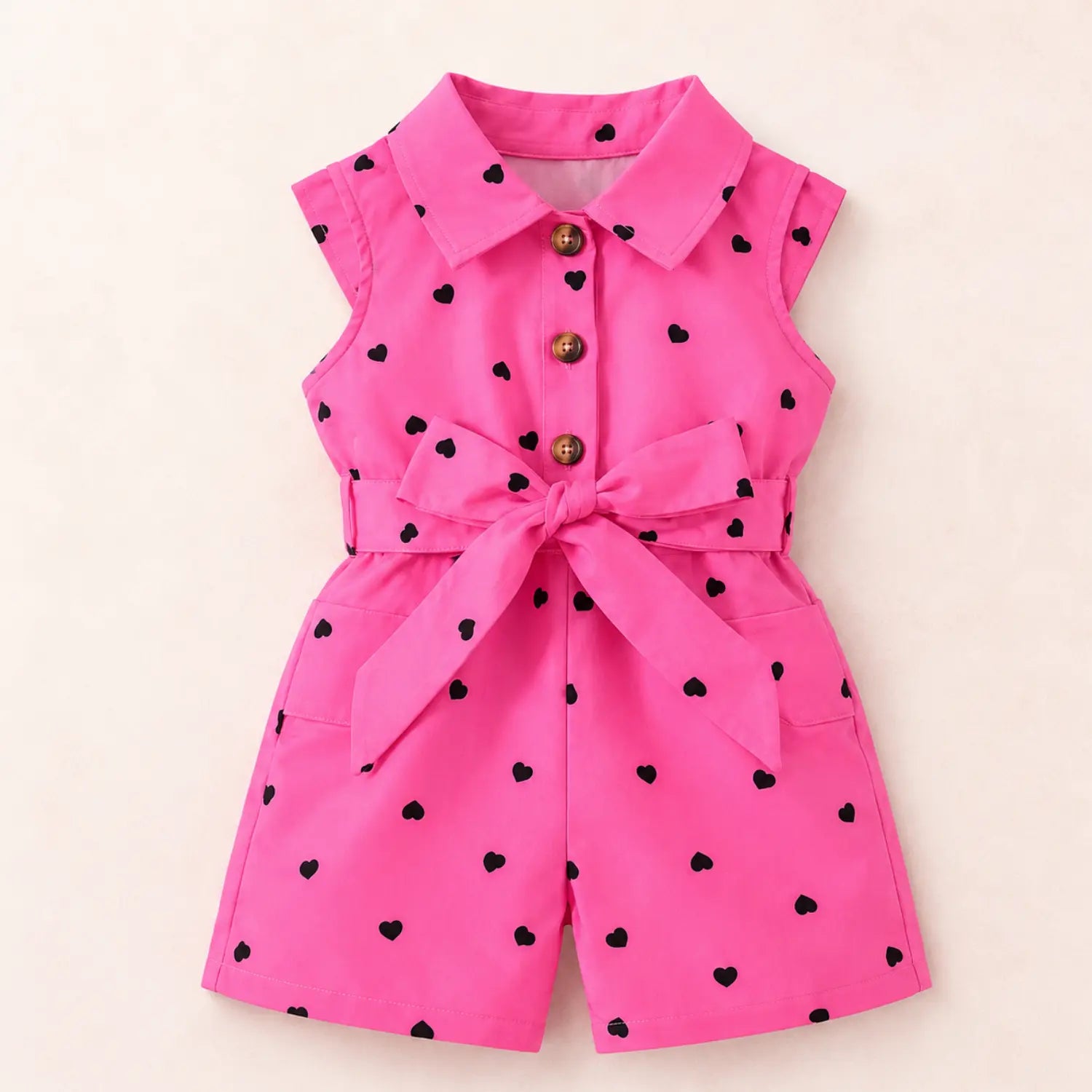Pink Polka Bow Playsuit | Minilova
