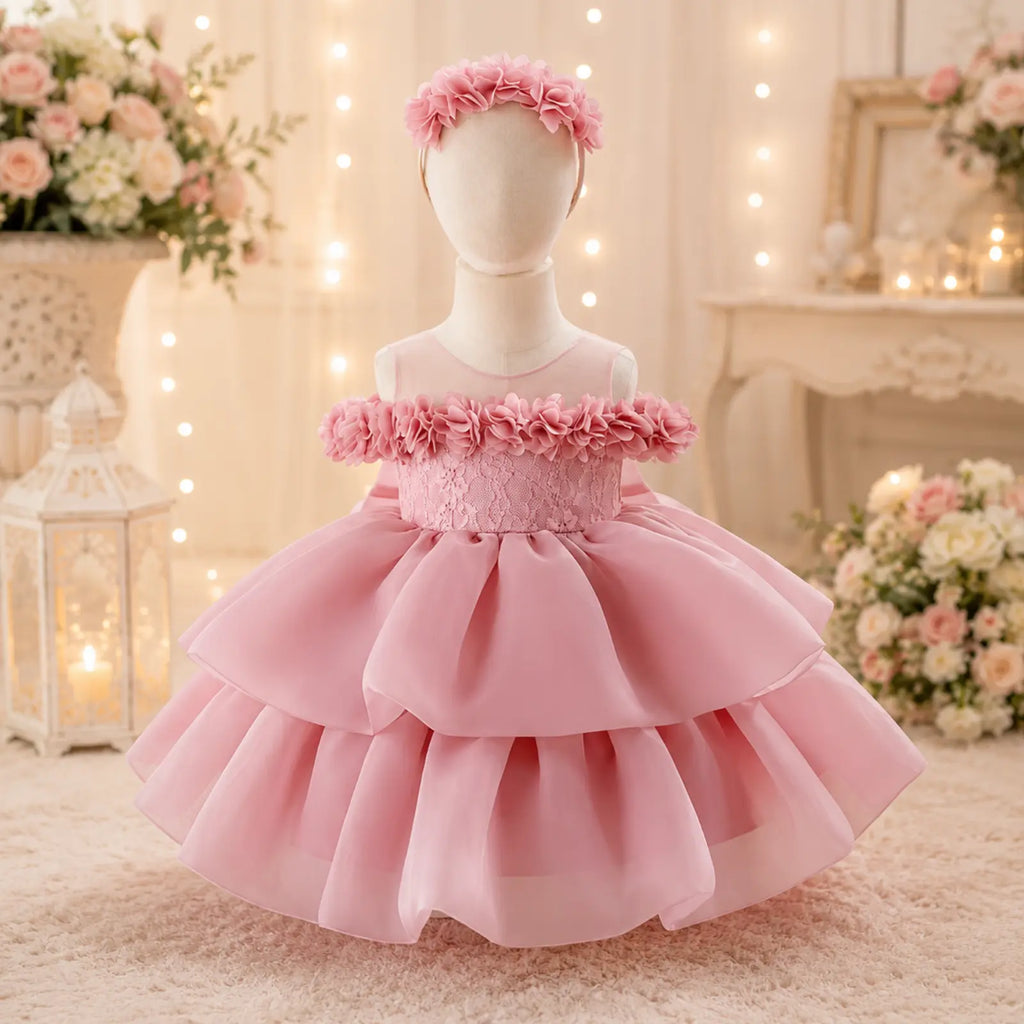 Blush Petal Princess Dress for Girls | Minilova