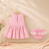 Candy Stripe Baby Girl Summer Dress with Bloomers | Minilova