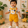 Dino Adventure Baby Boy Dinosaur Strap Shorts Set | Minilova
