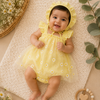 Sunny Daisy Baby Girl Romper Dress with Hat | Minilova