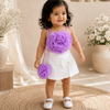 Flower Bloom Girls Top & Skirt Set with Sling Bag | Minilova