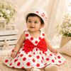 Cherry Pop Baby Girl Summer Dress with Hat | Minilova