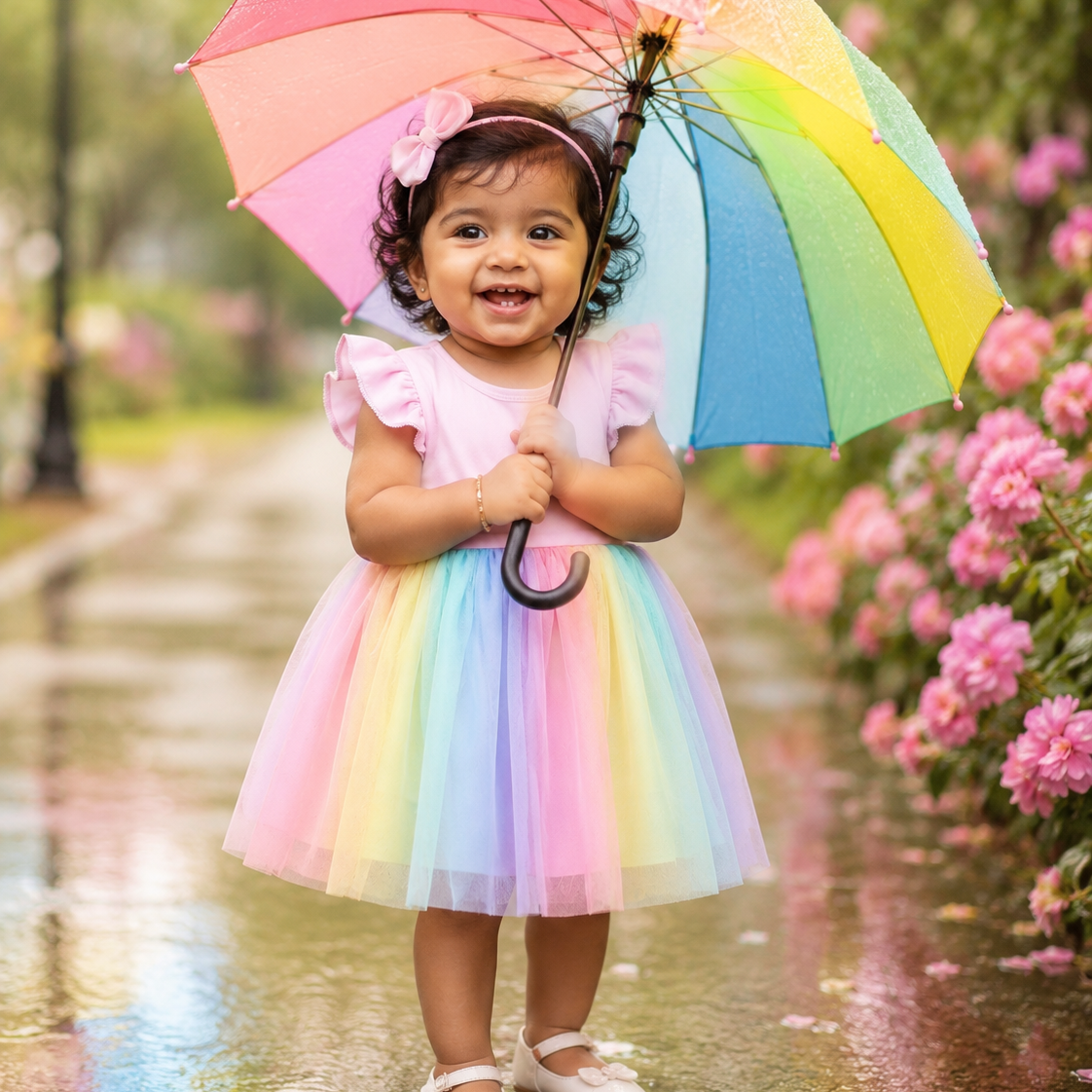 Rainbow Dreams Girls Tulle Dress | Minilova