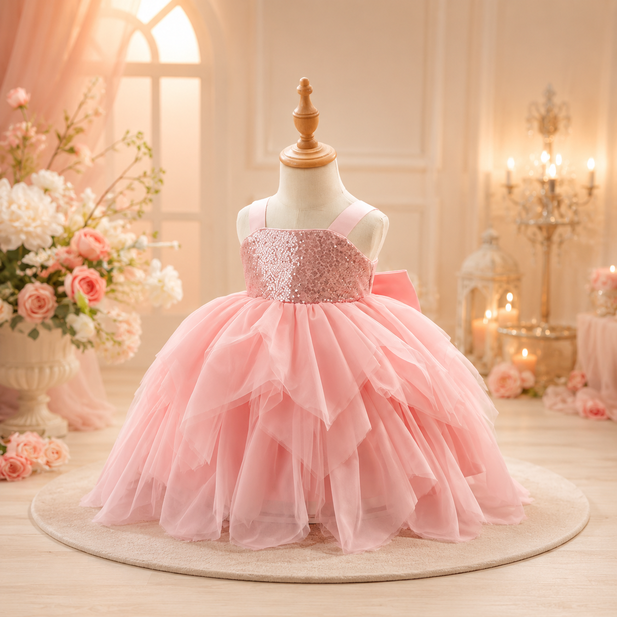 Rosé Princess Couture Gown for Girls | Minilova