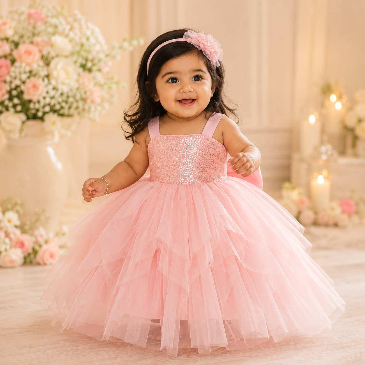 Rosé Princess Couture Gown for Girls | Minilova