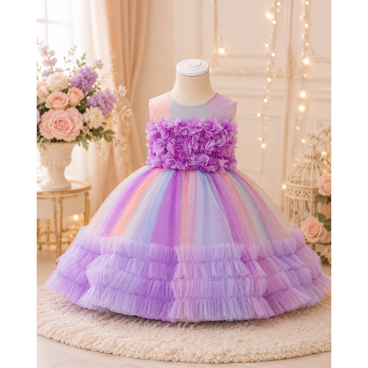Candy Blossom Princess Gown for Girls | Minilova