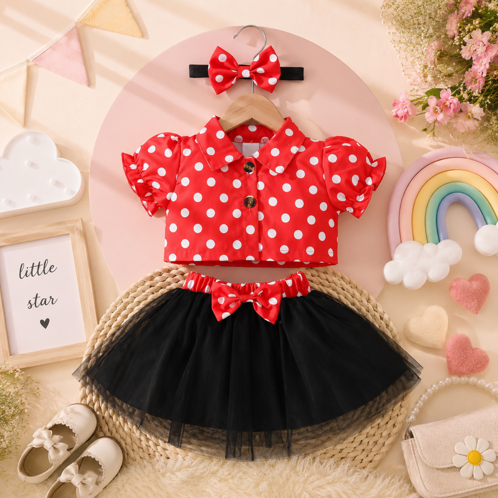 Polka Pop Mini Girls Skirt Set | Minilova